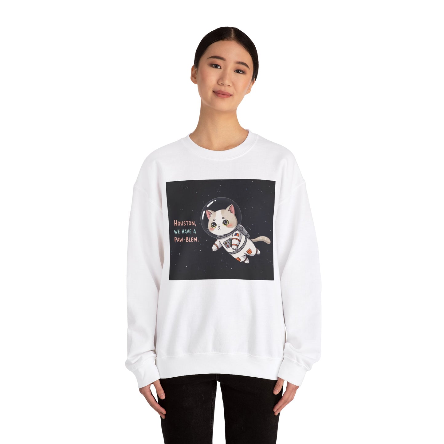 Cute Funny Cat In Space Sweatshirt Unisex