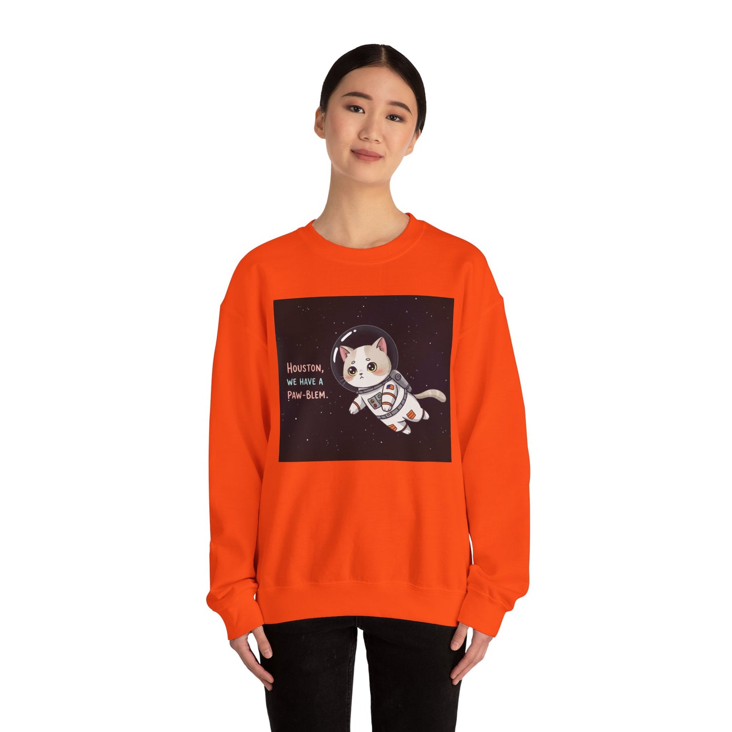 Cute Funny Cat In Space Sweatshirt Unisex