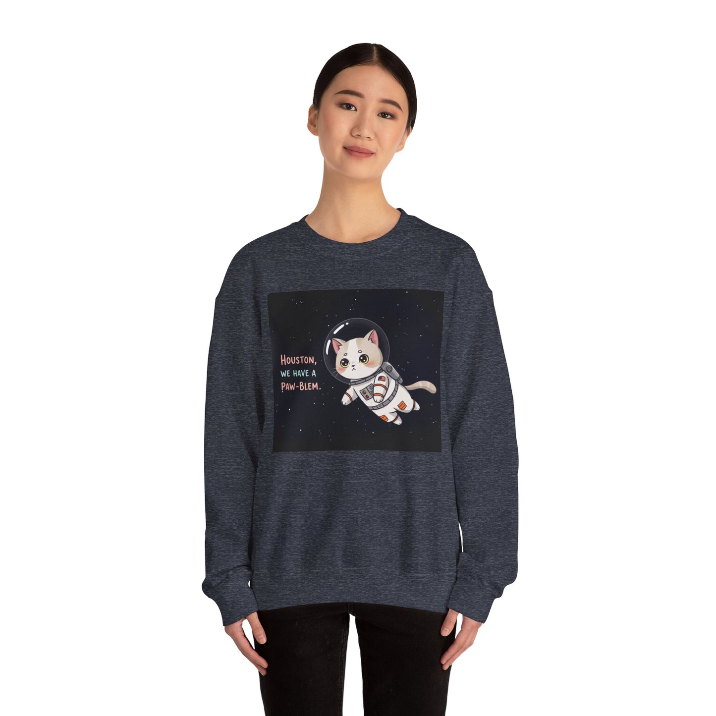 Cute Funny Cat In Space Sweatshirt Unisex